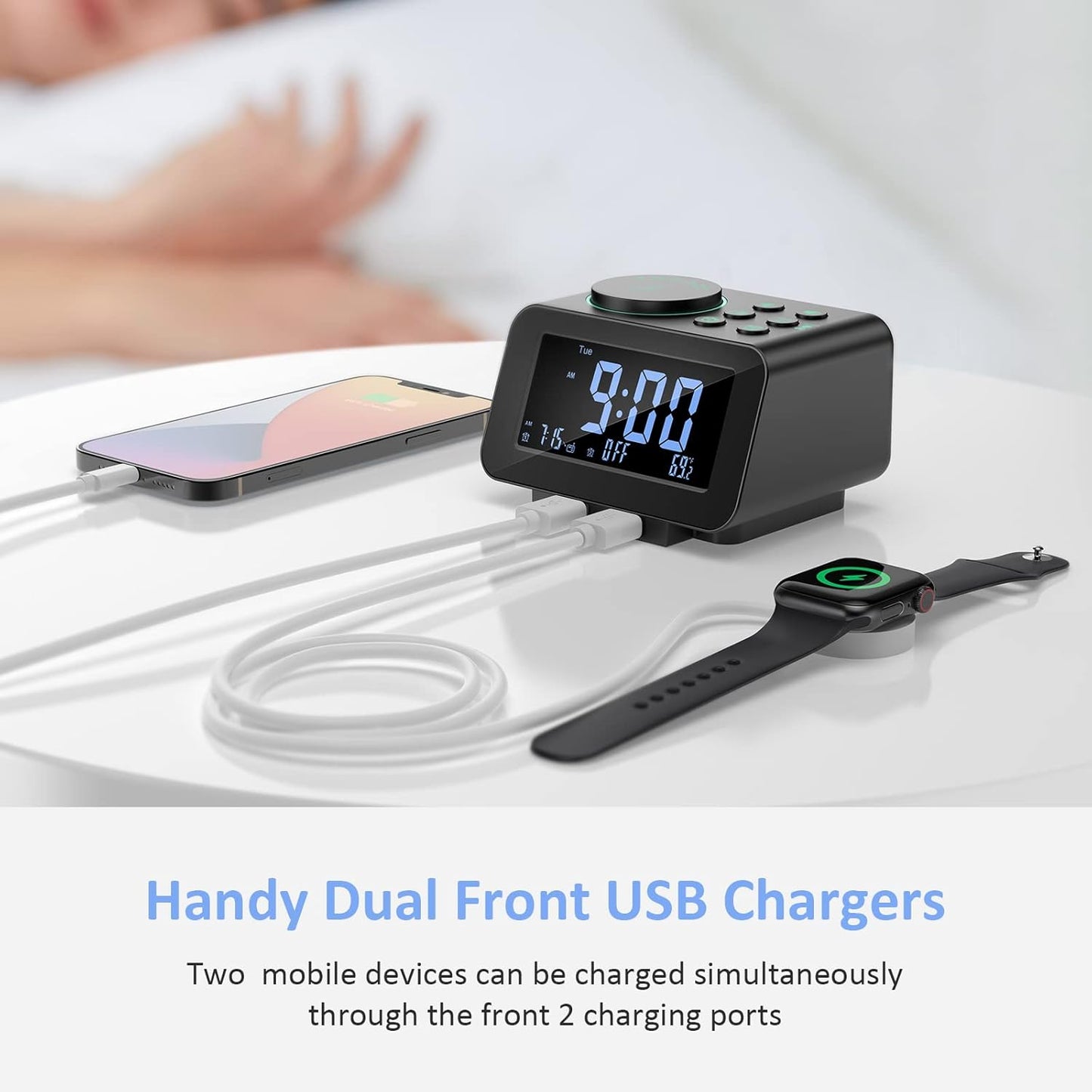 Multi - functional Electronic Alarm Clock with FM Radio & Sleep Timer, Smart Bedside Clock (Integrating Broadcasting & Auto - off Timer, Suitable for Multi - Scenarios )
