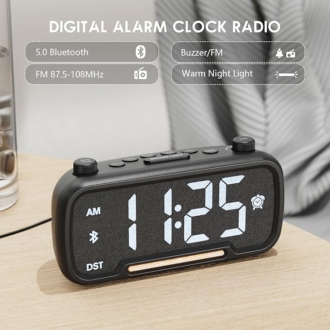 5 - Level Dimming Electronic Alarm Clock, 5% - 100% Brightness Adjustment, Minimalist Desk Clock(Size: Length×Width×Height = 18cm×8cm×6cm Accurate Timekeeping, Adapt to Multi - Scene Light Needs )