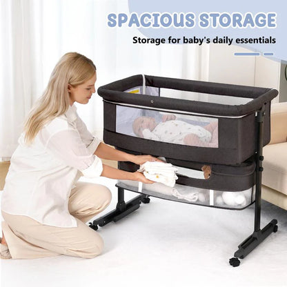 Baby Bassinet, Baby Basinet Bedside Sleeper, Easy to Fold Portable Crib Side Bassinet 2025 new Style Girl/boy bassinets