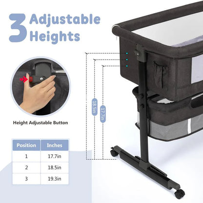 Baby Bassinet, Baby Basinet Bedside Sleeper, Easy to Fold Portable Crib Side Bassinet 2025 new Style Girl/boy bassinets