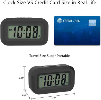 Mini Travel Digital Alarm Clock – Compact LCD Display with Snooze Function, 12/24 Hour Format, Battery Operated – Pocket-Sized Timekeeper (3.54 x 2.04 x 1.06 inches)