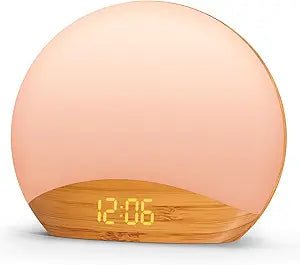 Smart Sunrise Simulation Alarm Clock – Gradual Wake-Up Light with Adjustable Brightness, Natural Sounds, LED Time Display & Night Light Mode (5–60 Min Sunrise Duration)