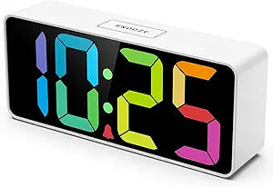 Colorful Digital Alarm Clock, Minimalist & Compact Design, Practical for Living Room, Bedroom & Bedside (Size: 7”×3”×1.5”)