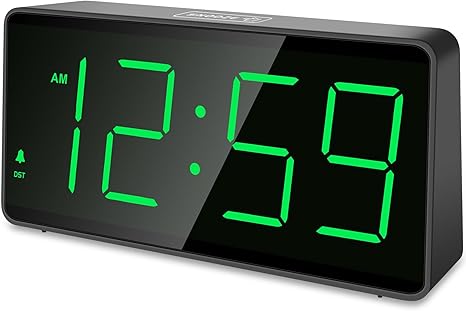 Battery - Operated Digital Alarm Clock, Cordless Design, 7 - Inch Large Screen with Clear Display (Size: 7”×3.3”×1.6”, Powered by 4 AA Batteries, Accurate Timekeeping )