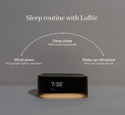 Loftie Sleep - Managing Electronic Alarm Clock, 3 - Stage Sleep Guidance, Two - Phase Alarm, Build Healthy Sleep Routine（Size: Length×Width×Height = 20cm×10cm×8cm ）