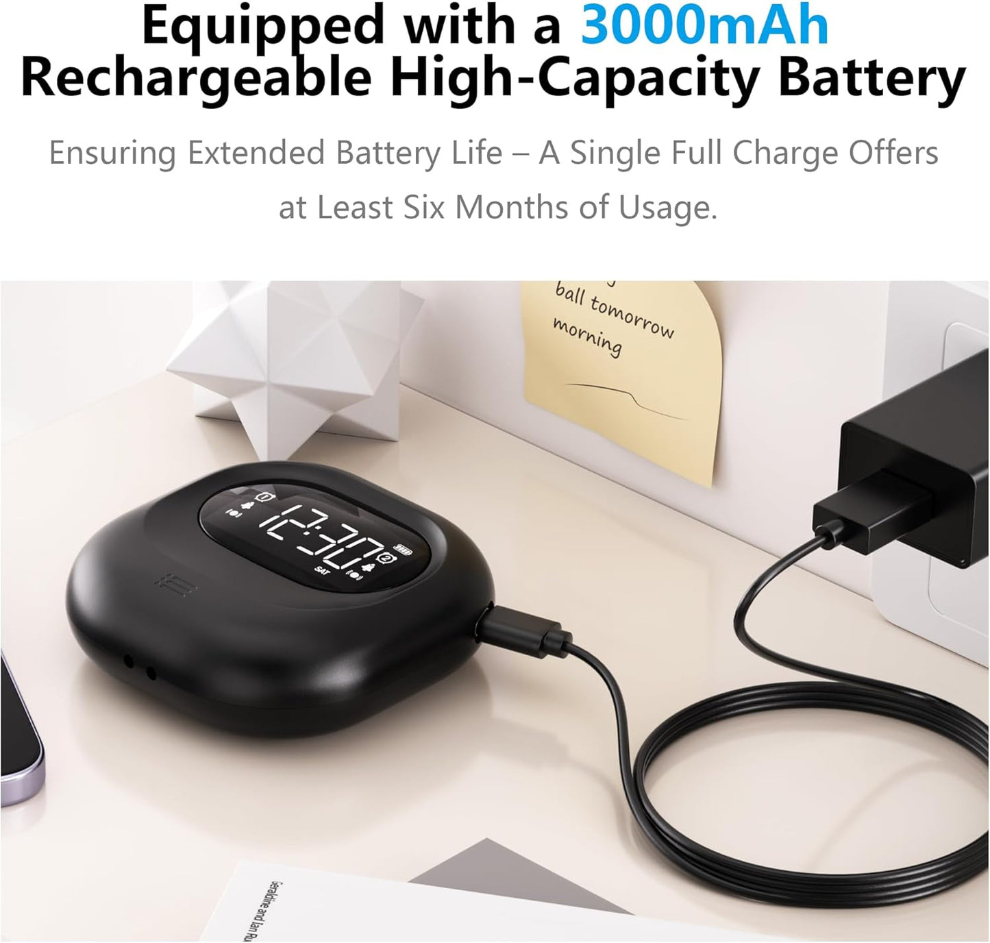 Super Mini Portable Travel Alarm Clock, 3.35×3.35×1.06 Inches, Easy to Carry, Accurate Timekeeping (Essential for Business Trips/Travel )