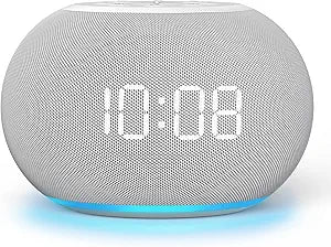 Smart Small Bedside Alarm Clock with Auto Dimmable Display, 6 Natural Wake - up Sounds, Multi - mode Timing (12/24h Switchable + 9 - min Snooze, Compact & Exquisite )
