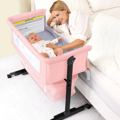Baby Bassinet, Baby Basinet Bedside Sleeper, Easy to Fold Portable Crib Side Bassinet 2025 new Style Girl/boy bassinets